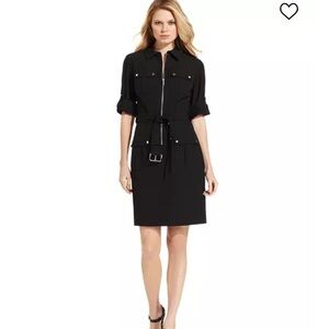 Michael Kors Dress women medium utility shirt dress black B2